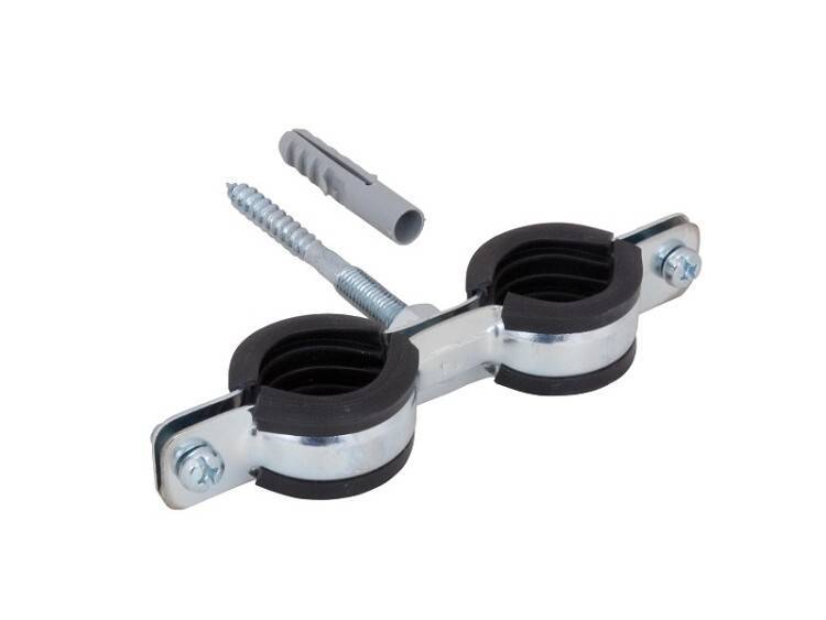 Хомут двойной Walraven BIS Cobra M8 15-18 мм с EPDM винт-шуруп M8x80 мм дюбель 0802118