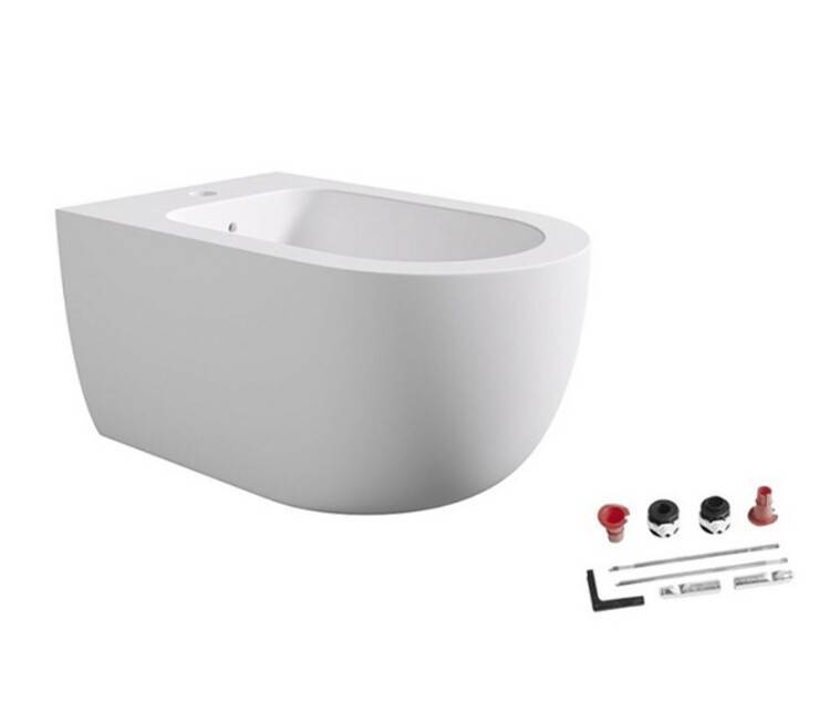 Биде подвесное Ceramica Alice Unica 350x550x285 мм с набором креплений белый 32250101SET