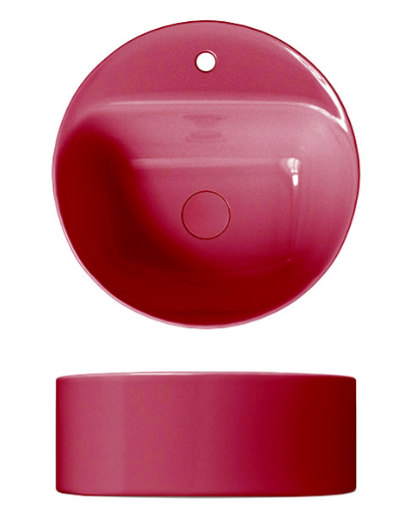 Раковина накладная Scarabeo Skinny 400x400x150 мм с 1 отверстием для смесителя цвет Cherry glossy 540165