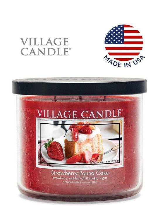 Ароматическая свеча Village Candle Strawberry Shortcake Клубничный торт 396 г 10153