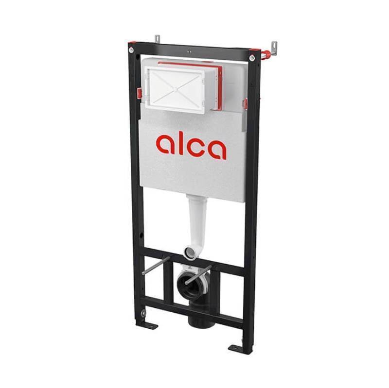 Инсталляция для унитаза Alcaplast AM101/1120 с кнопкой M678 черный матовый и шумоизоляцией AM101/1120-4:1 RU M678-0001