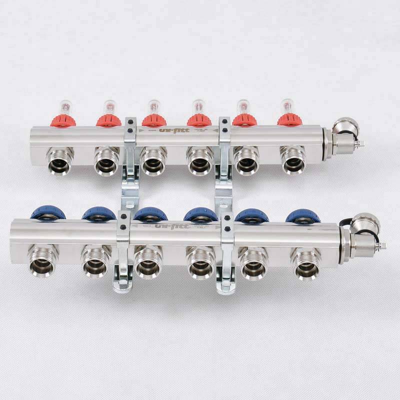 Коллекторная группа Uni-Fitt серия E 1x3/4 EK 6 выходов с расходомерами 440E4306