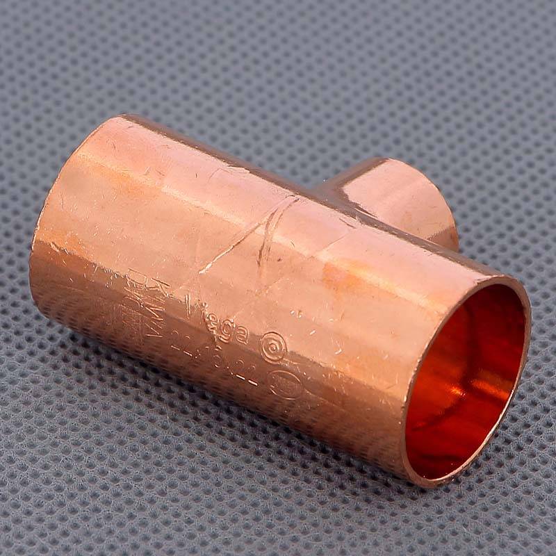 Тройник медный под пайку Viega 22х15х22 мм 100445