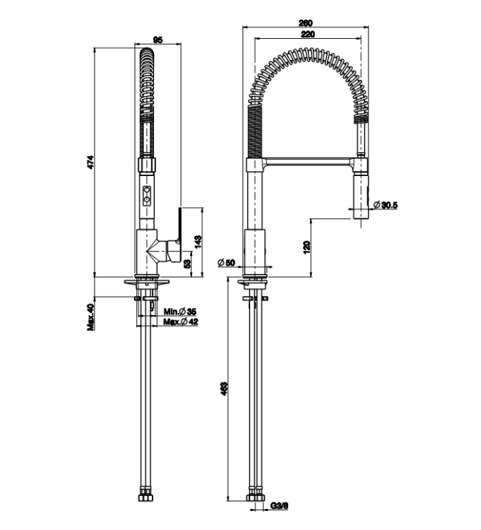 Смеситель для кухни Fima Carlo Frattini Kitchen Mast однорычажный цвет золото F31471OR