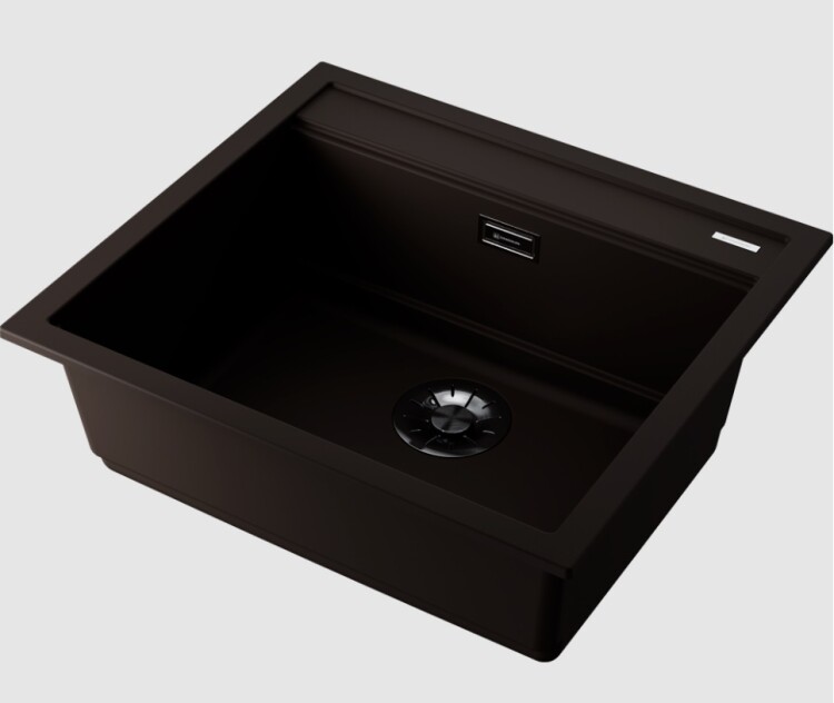 Мойка, Omoikiri, Kitagawa, шгв 570-510-200, отверстия для смесителя-3 промаркированных, чаши-1, цвет-мокко