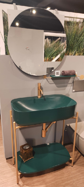 Комплект мебели Scarabeo Laila/Moon консоль с раковиной и зеркалом Brushed Gold/Musk ScarabeoLailaSet