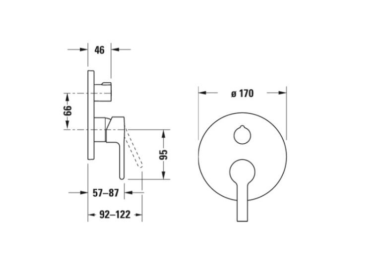 Смеситель для душа Duravit B.2 встраиваемый хром B24210012010