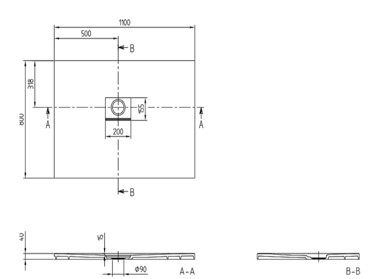 Душевой поддон Villeroy & Boch Squaro Infinity 1100x800x40 мм цвет Stone White UDQ1180SQI2LVRW