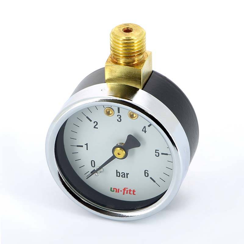 Манометр радиальный Uni-Fitt 1/4 6 бар 50 мм верхнее подключение 302P2020