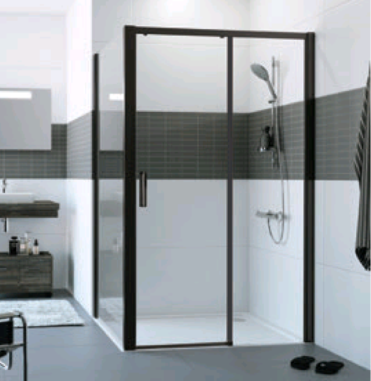 Душевая дверь HÜPPE Design Pure 1200x2000 мм распашная правосторонняя черный прозрачное стекло 21HL1R1200937000