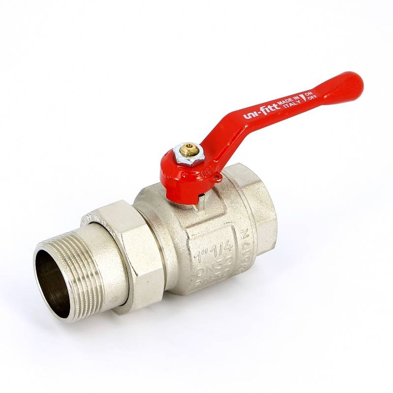 Кран шаровой Uni-Fitt полнопроходной НВ с разъемным соединением рычаг 1 1/4 113L5000