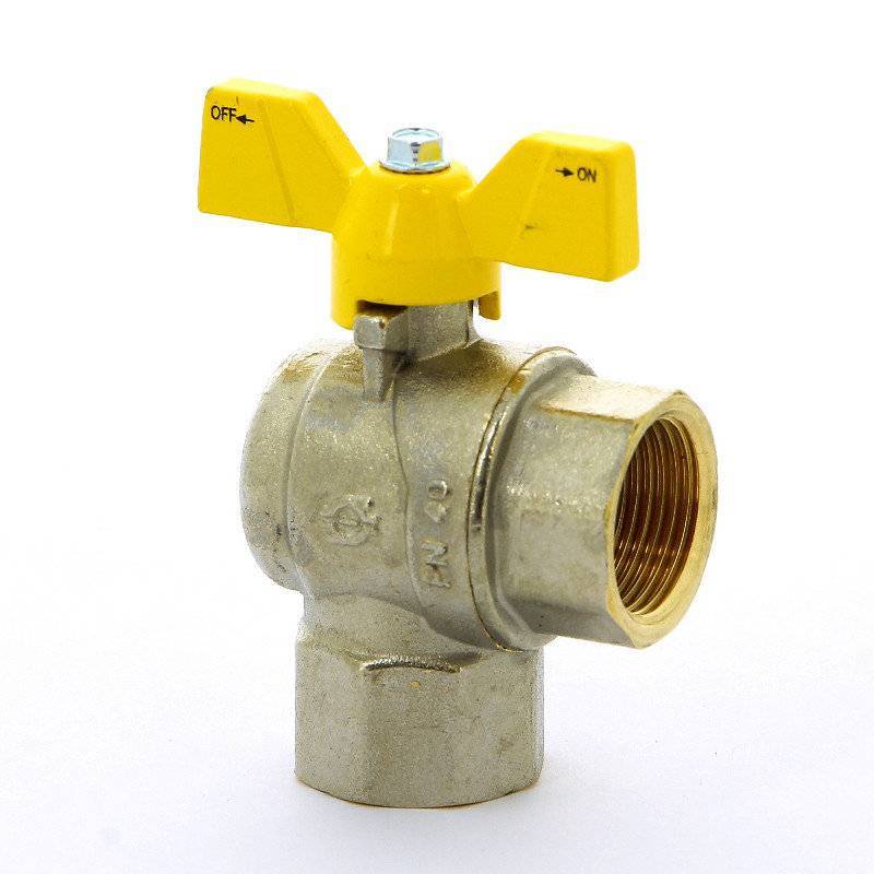 Кран шаровой для газа FIV FUTURGAS ВВ угловой бабочка 1 8213R006