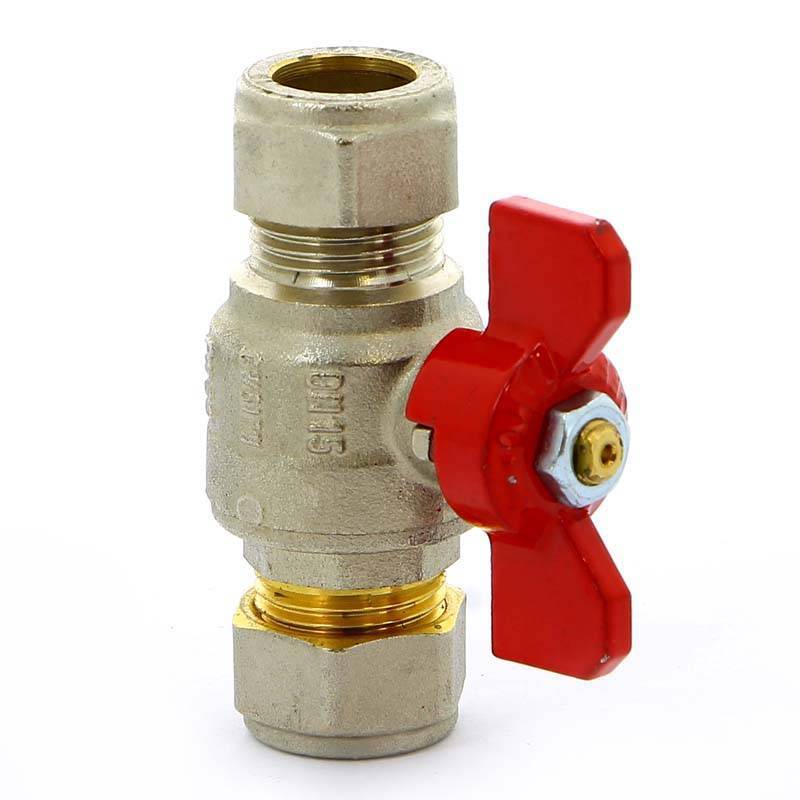 Кран шаровый обжимной Tiemme 2140 15 мм с бабочкой 2140003