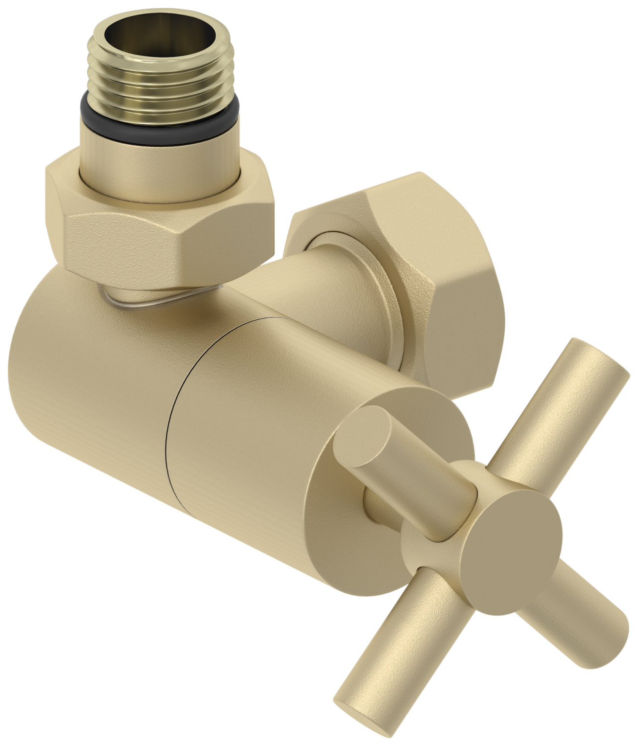 Вентиль регулировки температуры Сунержа 3D левый крест G 1/2 x G 3/4 шампань матовая 022-1410-1234