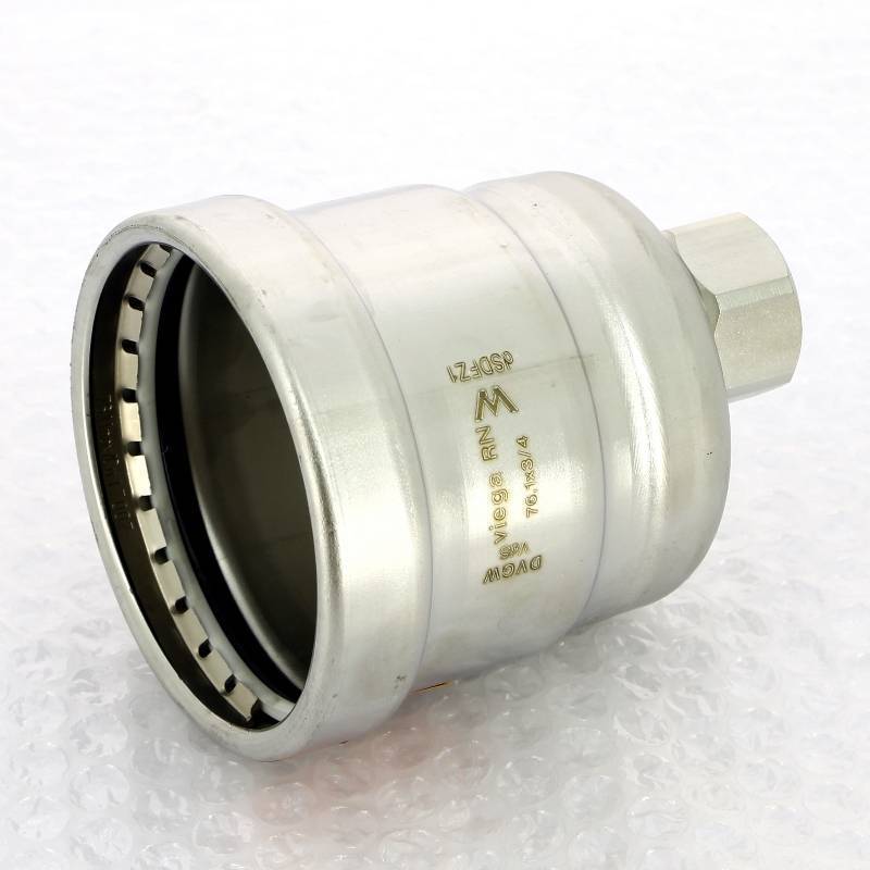 Заглушка Viega Sanpress Inox XL 76.1x3/4 нержавеющая сталь с отверстием ВР 557874