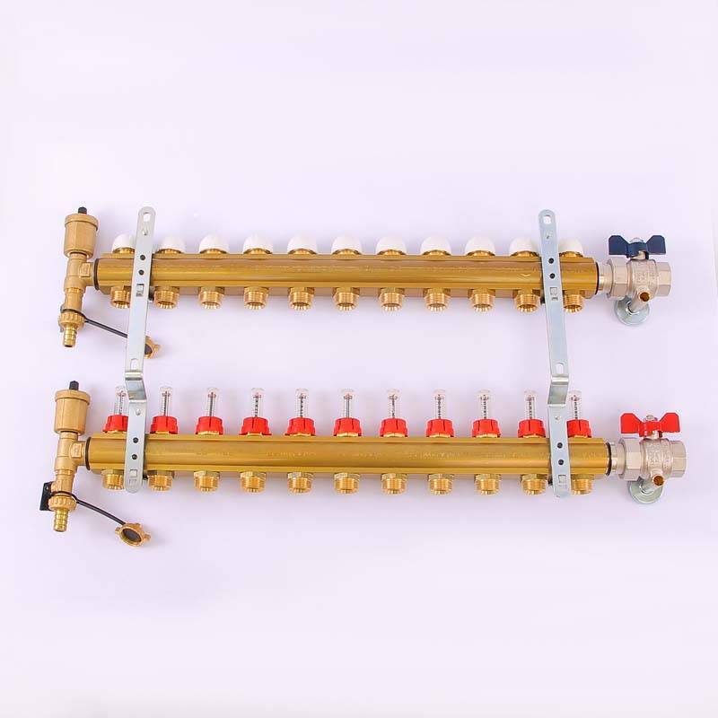 Коллекторная группа с термостатическими вентилями и расходомерами Tiemme 1x3/4 EK 11 выходов 3870024