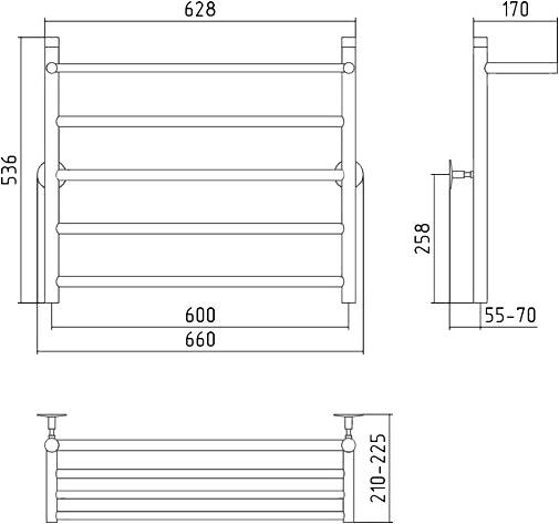 Полотенцесушитель водяной Стилье Универсал-54 66x53.6 см без покрытия 00654-6060