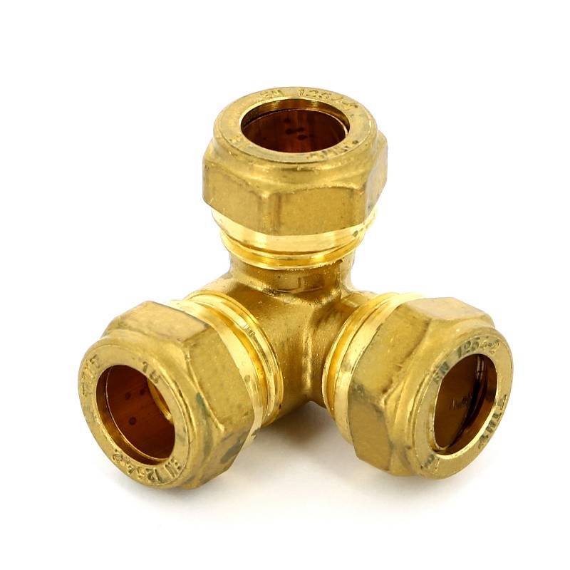 Тройник обжимной трехплоскостной Tiemme 15 мм 1000158