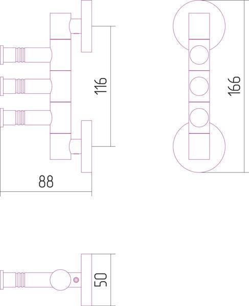 Держатель полотенец поворотный Сунержа Веер-3 5x8.8x16.6 см золото 03-3010-3088