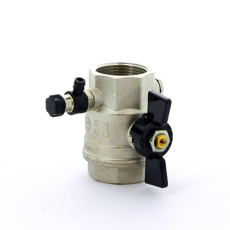 Кран шаровой Bugatti OREGON ВВ с заглушкой и дренажным вентилем бабочка 1 1/4 03320026