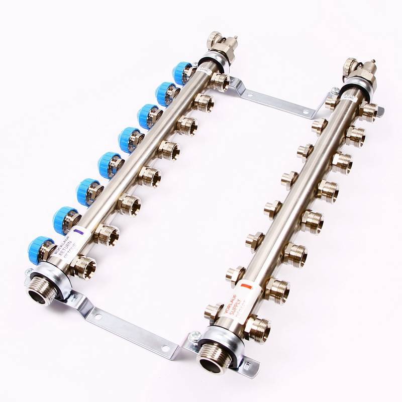 Коллекторная группа Uni-Fitt 1 x 3/4 8 выходов с балансировочными и термостатическими вентилями 456W4308