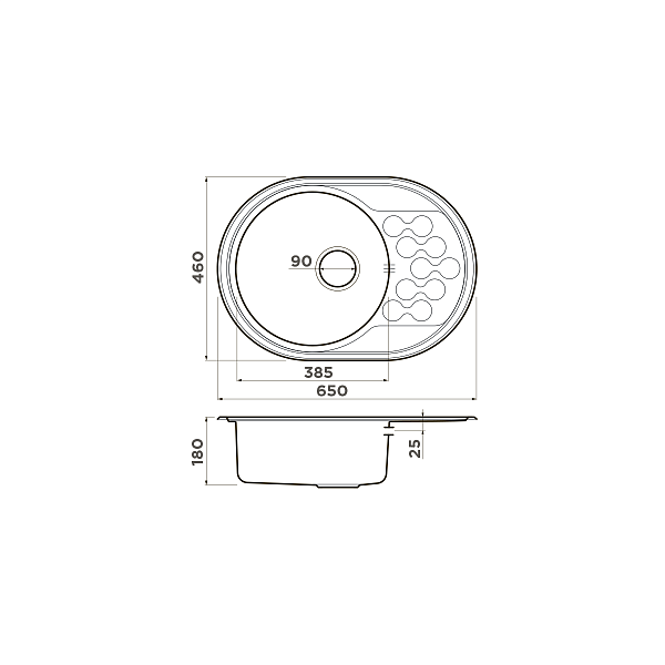 Кухонная мойка Omoikiri Kasumigaura 65-IN нержавеющая сталь 65x46 см 4993727