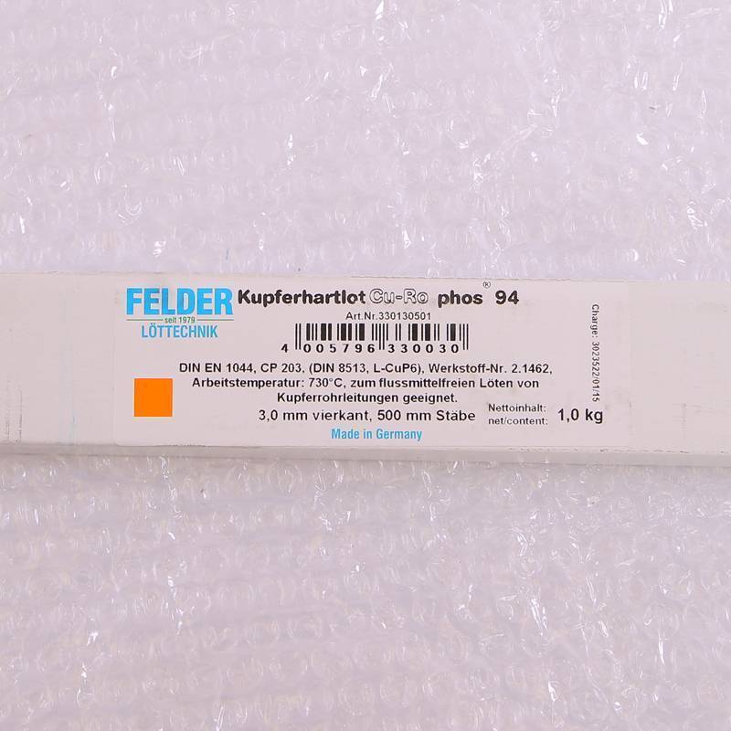Припой твердый медный FELDER Cu-Rophos 94 3 мм 1000 г 330130501