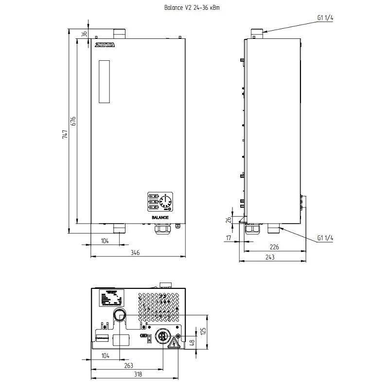 Котел электрический ZOTA Balance V2 30 кВт АZB3468421030