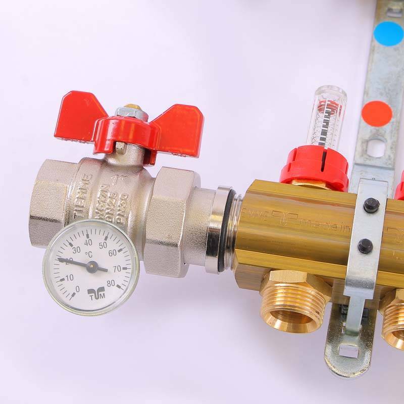 Коллекторная группа с термостатическими вентилями и расходомерами Tiemme 1x3/4 EK 12 выходов 3870018