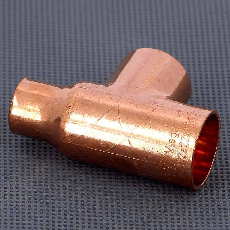 Тройник медный под пайку Viega 22х22х15 мм 102456