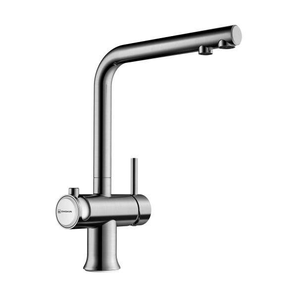 Смеситель для кухни Omoikiri Hotaru с подключением фильтра нержавеющая сталь/белый 4994050