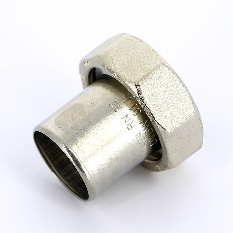 Муфта-вставка пресс с накидной гайкой Viega Sanpress Inox 35х1 1/2 ВР нержавеющая сталь 438227