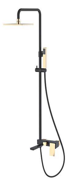 Душевая стойка Boheme Q с верхним душем 15х36х92 см черный/золото 148-BG.2