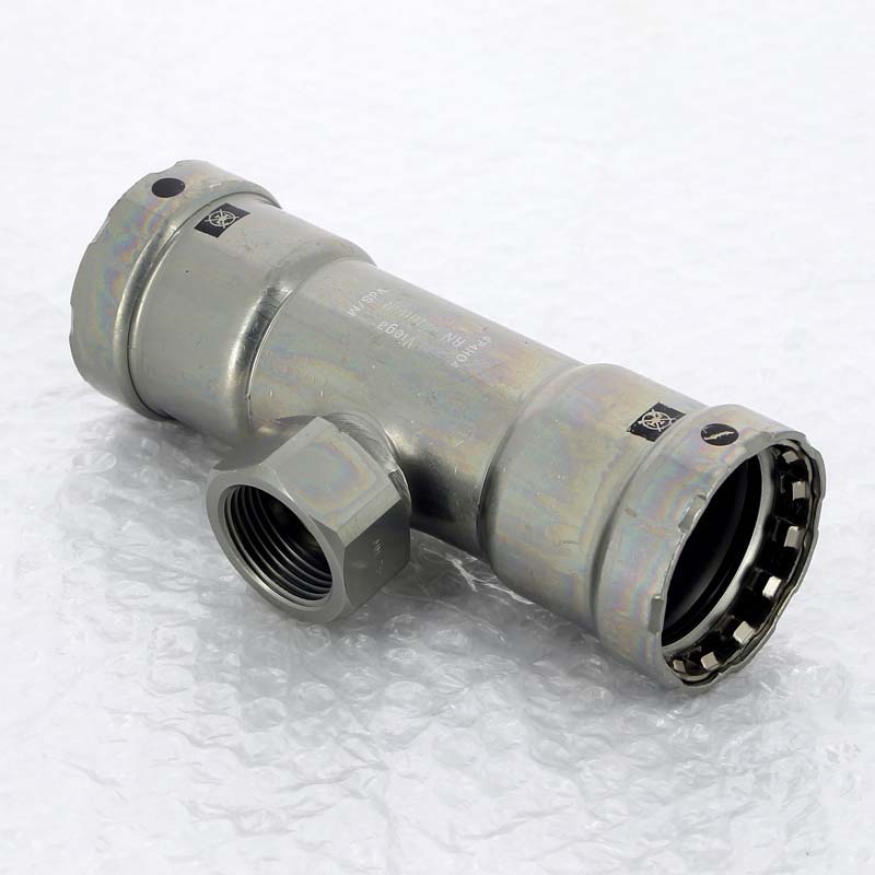 Тройник пресс Megapress Viega оцинкованная сталь 1 1/2х1х1 1/2 ВР 695231