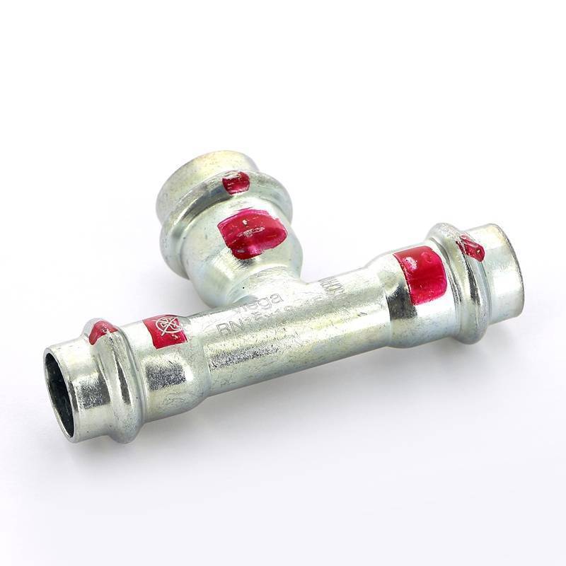 Тройник пресс Viega Prestabo 15х18х15 мм оцинкованная сталь SC-Contur 642549