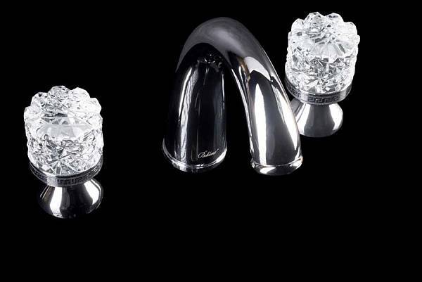 Смеситель для раковины Boheme Crystal на 3 отверстия двуручковый хром 277-CRST