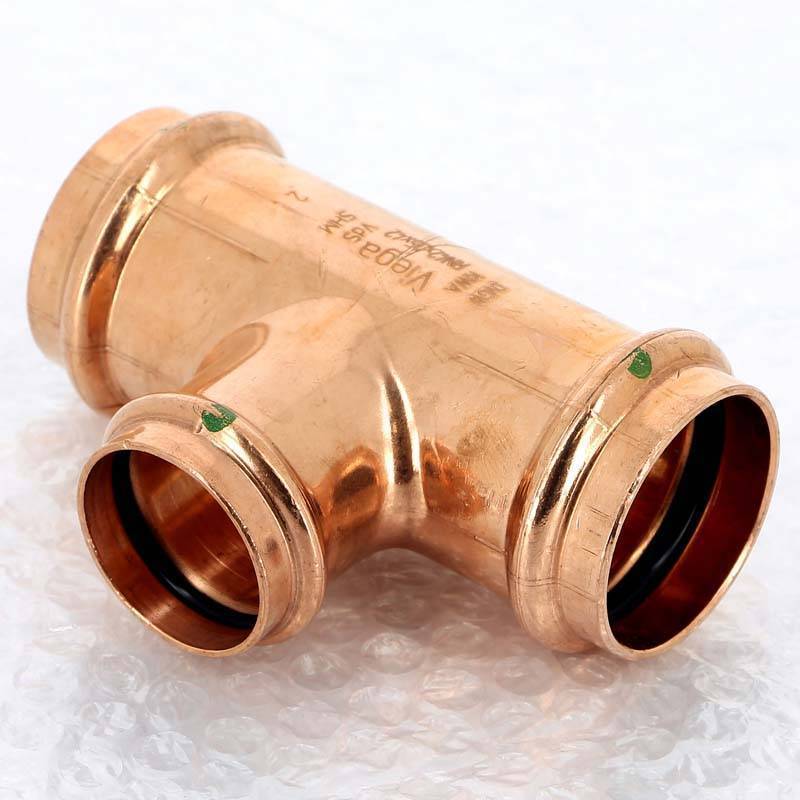 Тройник пресс медный Viega Profipress 42x35x42 мм 292065