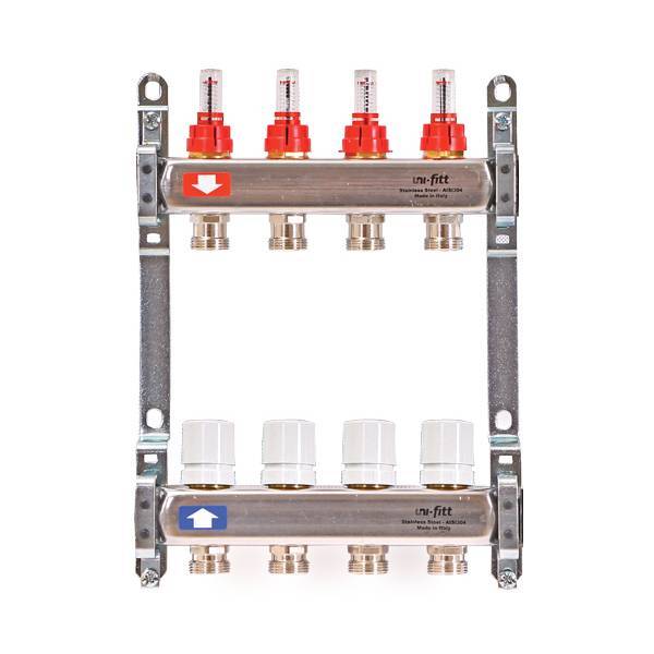 Коллекторная группа Uni-Fitt 450B 1 x 5 выходов 3/4 с расходомерами без концевиков 450B4305
