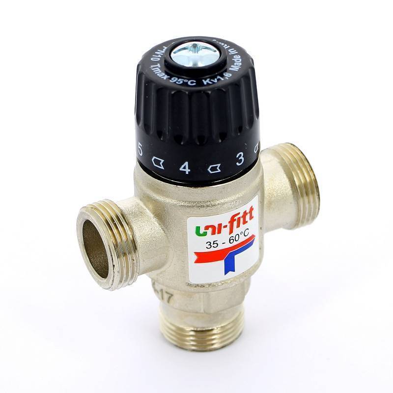 Клапан термосмесительный Uni-Fitt 3/4 35-60°C боковое смешение 351N3130