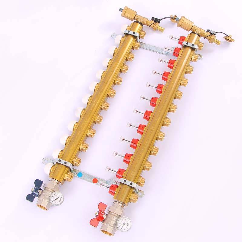 Коллекторная группа с термостатическими вентилями и расходомерами Tiemme 1x3/4 EK 12 выходов 3870018