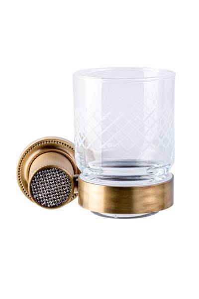 Стакан для зубных щеток подвесной Boheme Royal Cristal бронза 10924-BR