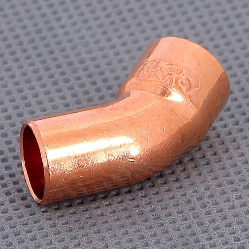 Угол медный 45 градусов однораструбный под пайку Viega 12 мм 103019