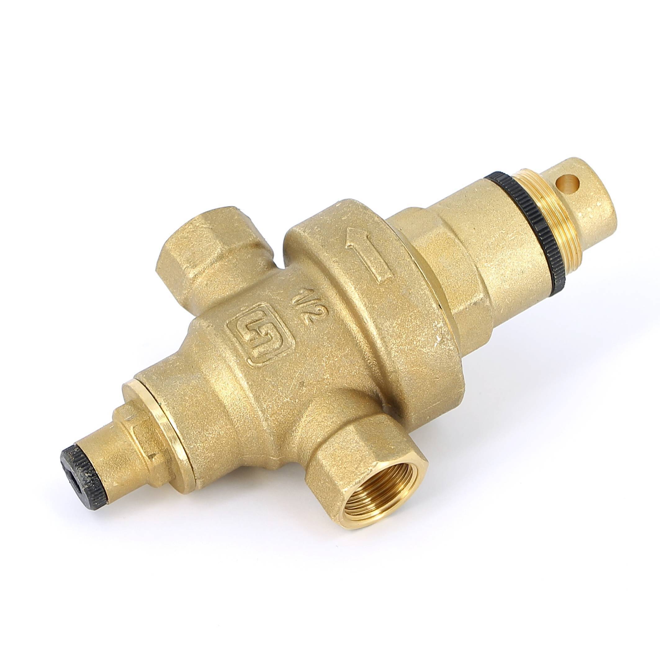 Редуктор давления UNI-FITT ВВ 1/2 1-6 бар PN25 латунный под радиальный манометр 206G2140