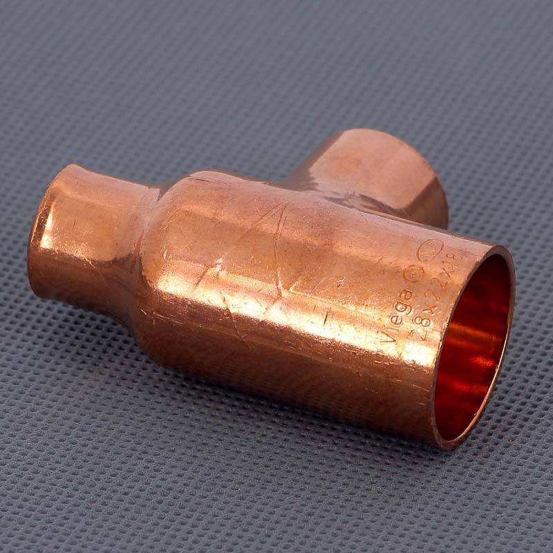 Тройник медный под пайку Viega 28х22х18 мм 122119