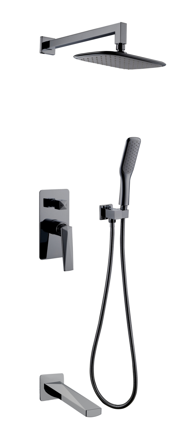 Душевой комплект встраиваемый Boheme Venturo темная сталь глянец 374-SGM-2