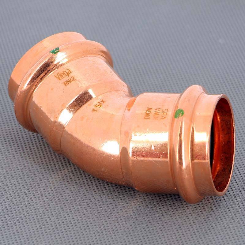 Угол пресс 45° Viega Profipress 42 мм медь 292386