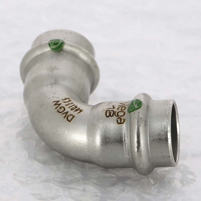 Отвод пресс 90° Viega Sanpress Inox нержавеющая сталь 18 мм 435646