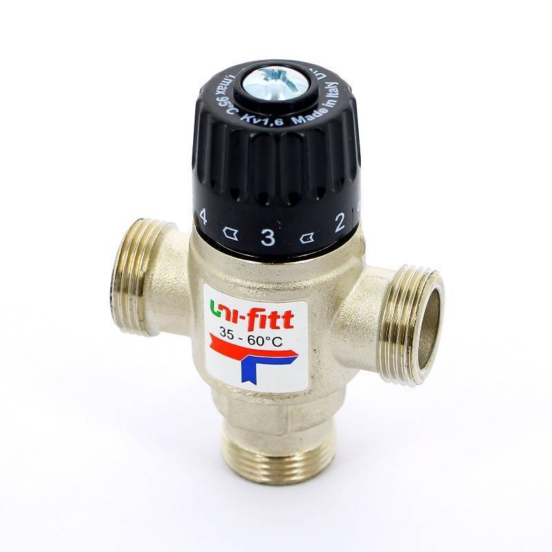 Клапан термосмесительный Uni-Fitt 3/4 35-60°C боковое смешение 351N3130