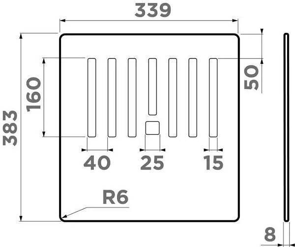 Разделочная доска Omoikiri CB-Kitagawa 86-LB-BL пластик 38.3x33.9 см 4999064
