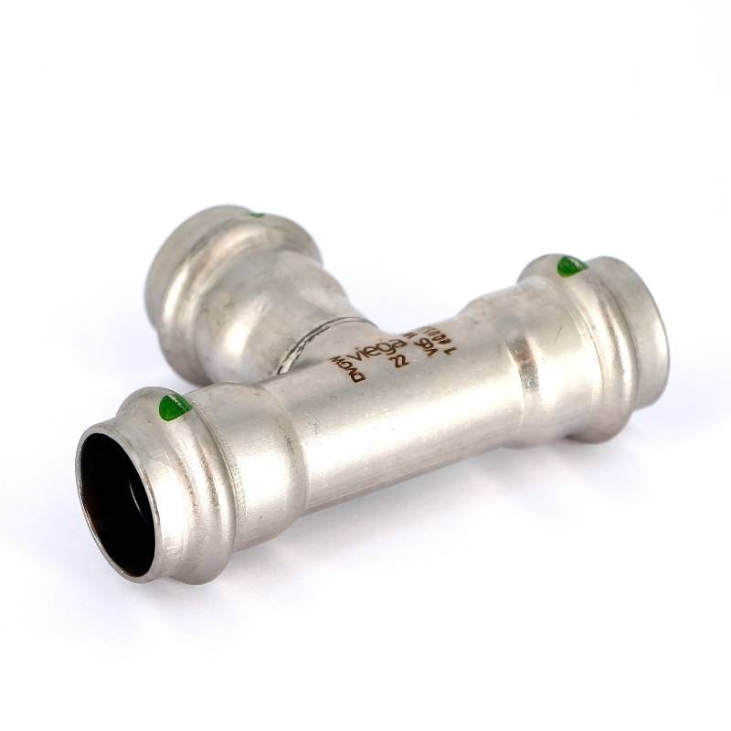 Тройник пресс Viega Sanpress Inox 22 мм нержавеющая сталь 435875